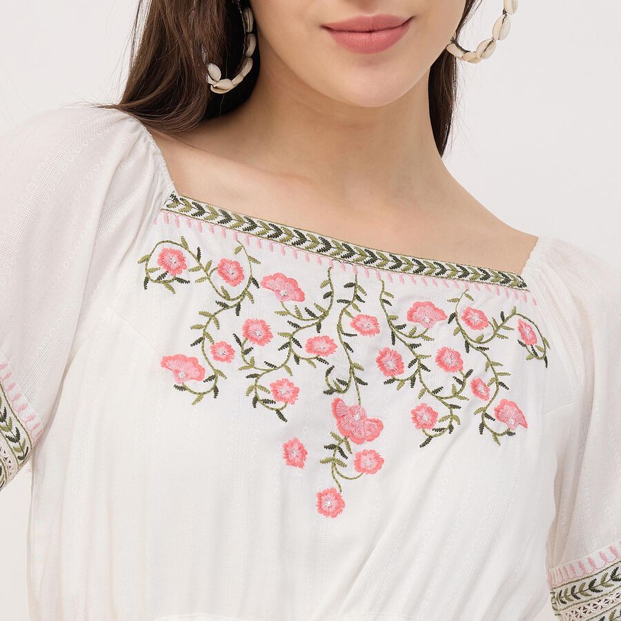 Ladies' Maxi Dress, Off White, large image number null