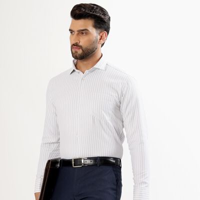Men's Light Grey Classic Formal Shirt