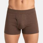 Men Brown Regular Fit Solid Trunks, Brown, small
