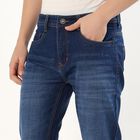 Men's Deep Indigo Blue Slim Fit Jeans, मध्यम नीला, small image number null