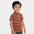 Boys Rich Burnt Brown Polo Neck Casual T-Shirt, भूरा, small image number null