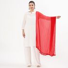 Women's Vibrant Red Net Crinkled Dupatta, Red, small image number null