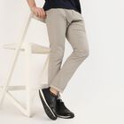Men's Slim Fit Casual Trousers, Light Grey, small