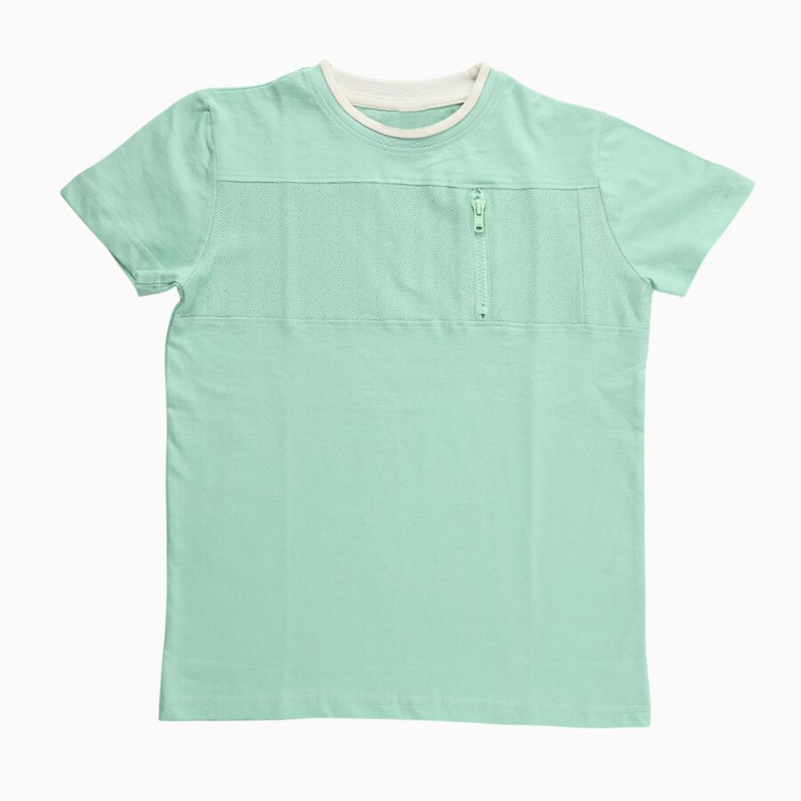 Boys' Half Sleeves T-Shirt, हल्का हरा, large image number null