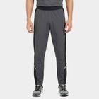 Men's Charcoal Straight Fit Panelled Track Pants, गहरा ग्रे, small
