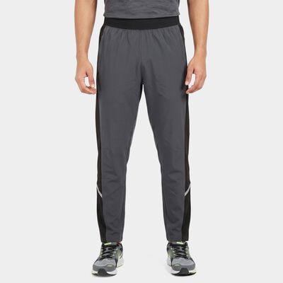 Men's Charcoal Straight Fit Panelled Track Pants