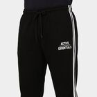 Men's Black Regular Fit Drawstring Track Pants, काला, small