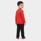 Boys Red Crew Neck Graphic Print Baba Suit, Red, small