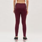 Women's Deep Burgundy High-Rise Tights, वाइन, small image number null