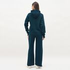 Women's Teal Blue Hooded Track Suit, टील ब्लू, small image number null