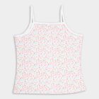 Girls' Bright Multicolor Cotton Spaghetti Neck Casual Vest, Light Green, small image number null