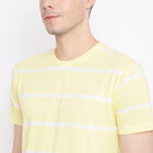 Stripes Round Neck T-Shirt, Yellow, small image number null