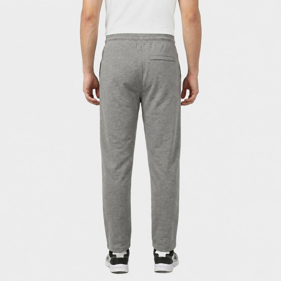 Men's Grey Straight Fit Solid Track Pants, Melange Light Grey, large