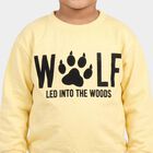 Boys' Yellow Crew Neck Pullover Sweatshirt, पीला, small