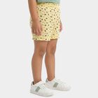 Girls Yellow Regular Fit Floral Printed Bloomer Shorts, Yellow, small