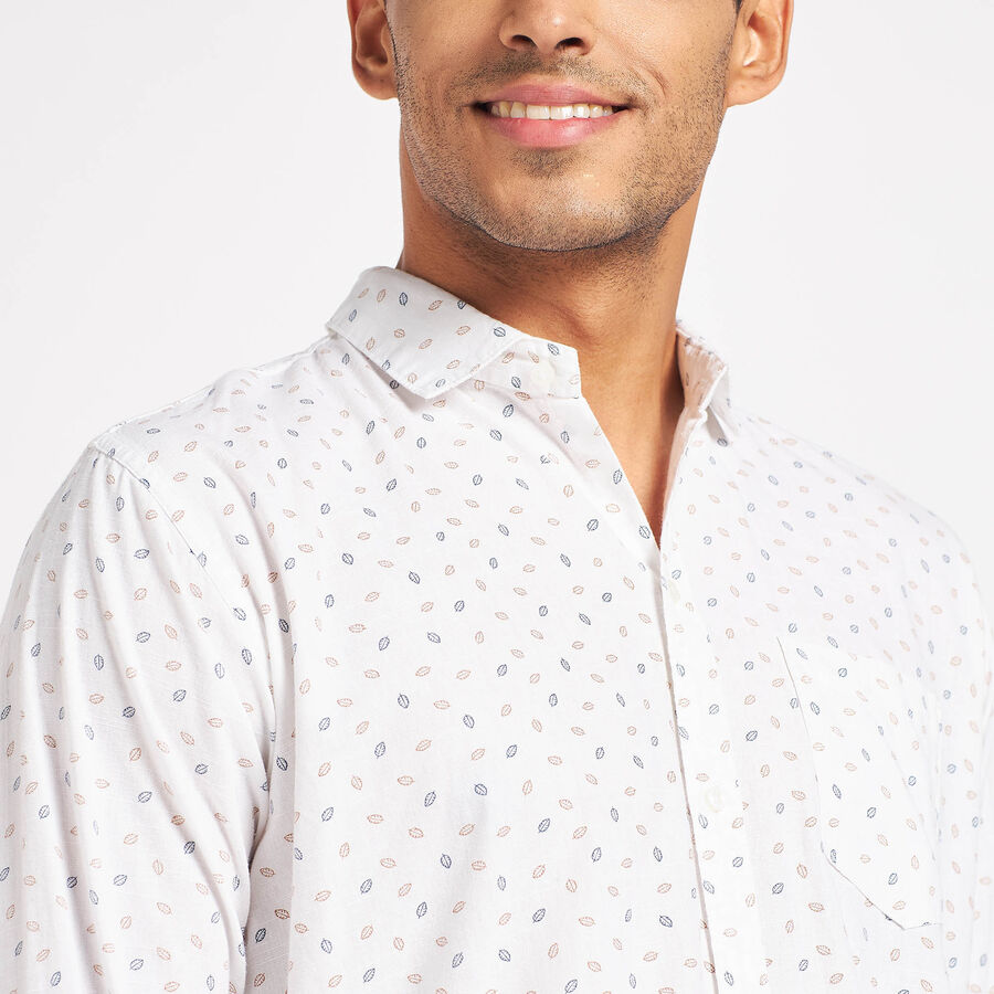 Cotton Printed Casual Shirt, White, large image number null