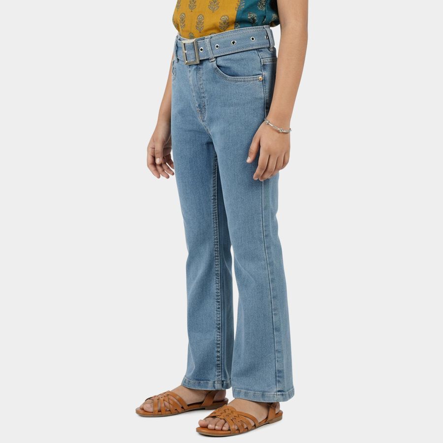 Girls' Light Blue Regular Fit Classic Jeans, Light Blue, large