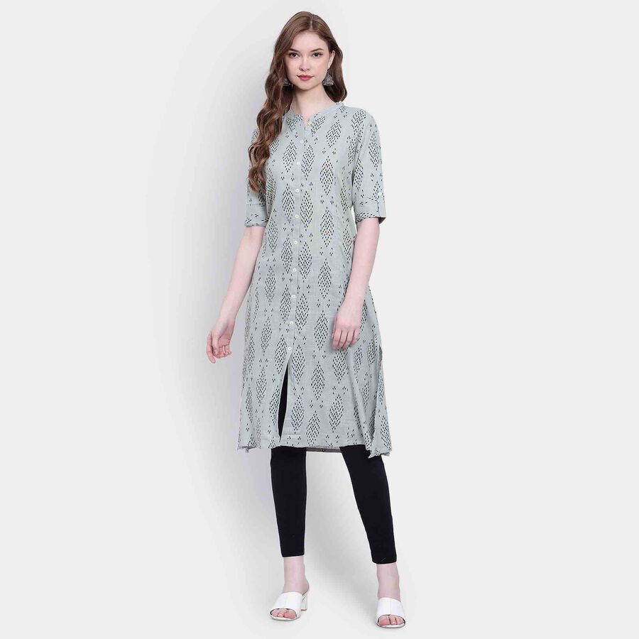 Printed Kurta, Light Grey, large image number null