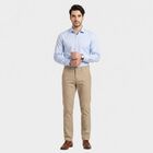 Men's Beige Slim Fit Chino Trousers, गहरा पीला, small