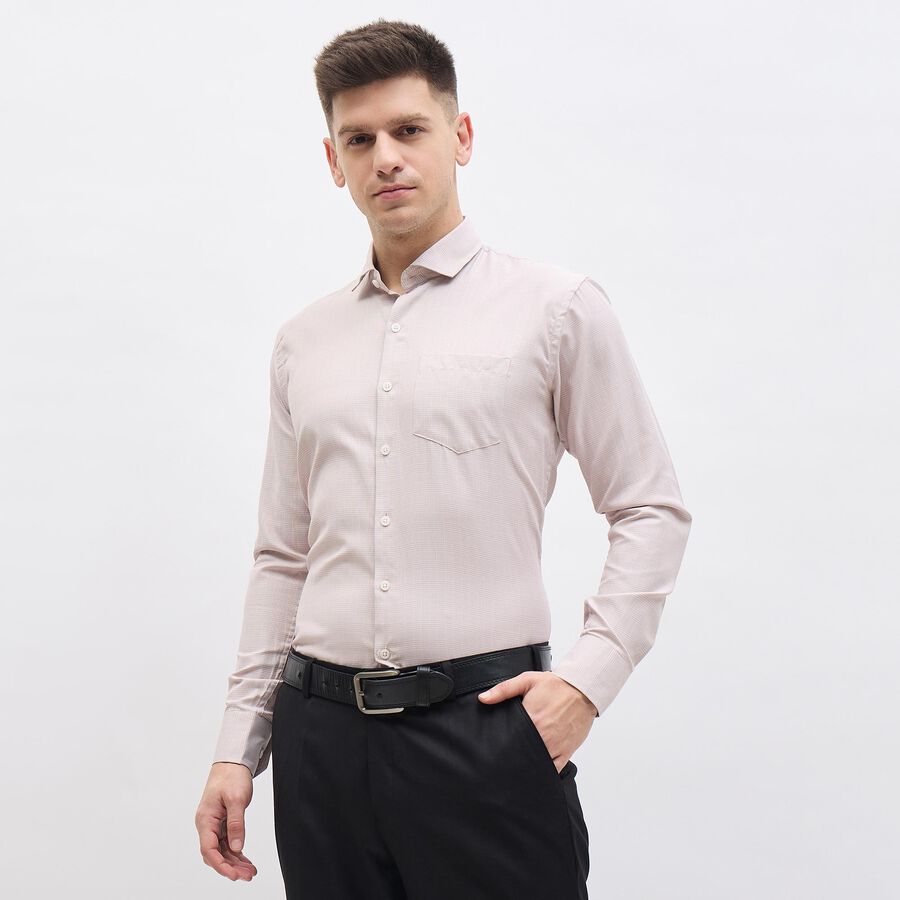 Men's Light Beige Slim Fit Formal Shirt, Beige, large image number null