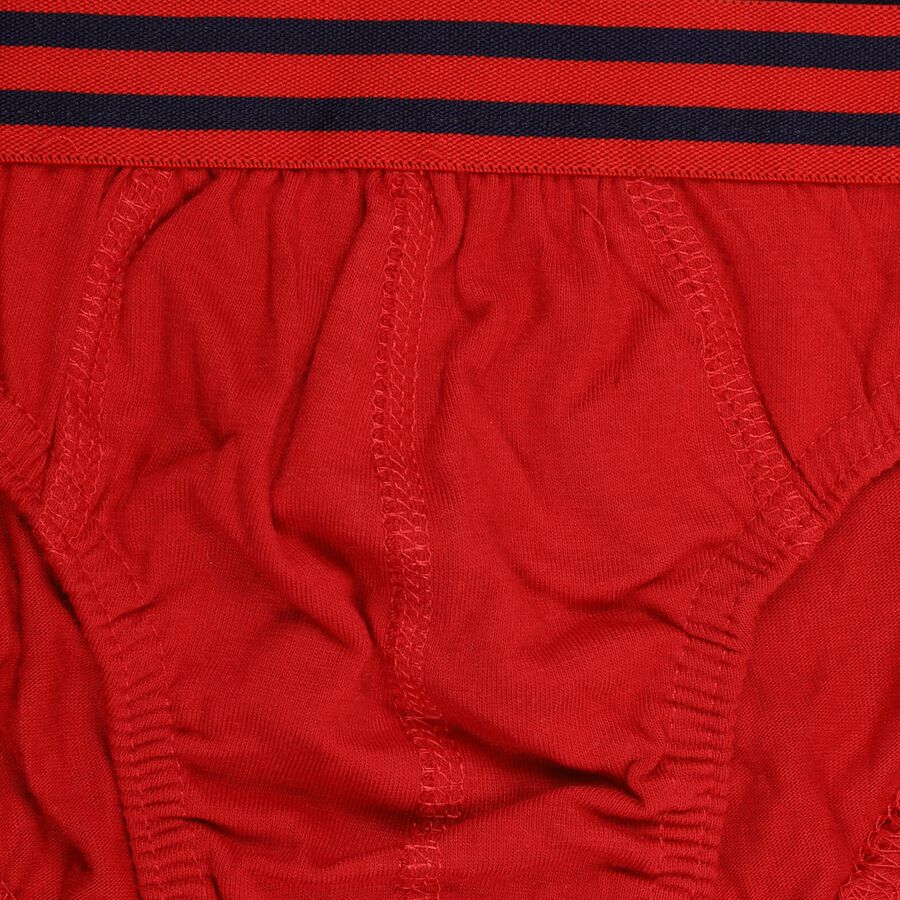 Boys' 100% Cotton Briefs, Red, large image number null