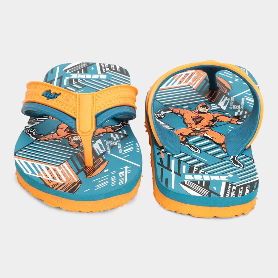 Kids' Embossed Slippers, टील ब्लू, large image number null