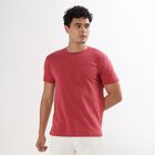 Men's Round Neck Half Sleeves T-Shirt , Red, small