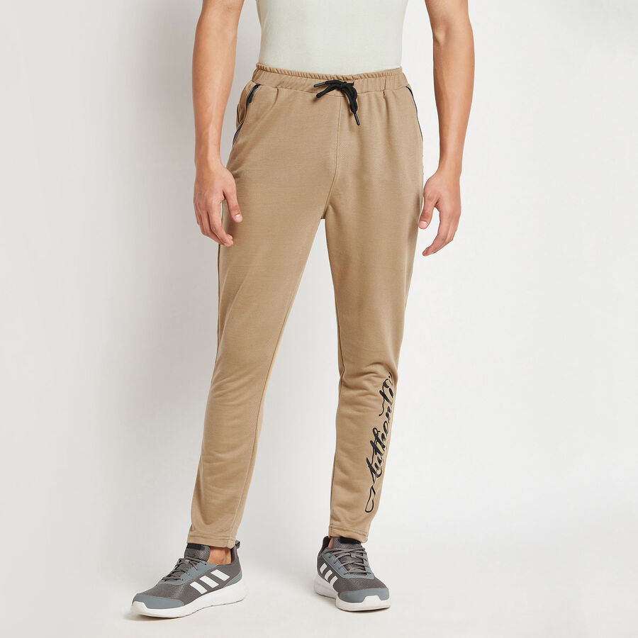 Solid Track Pants, Beige, large image number null