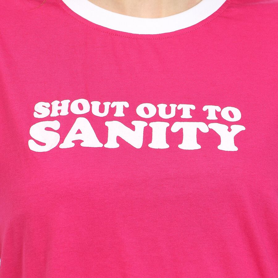 Ladies' Round Neck T-Shirt , रानी (फ्यूशिया), large image number null
