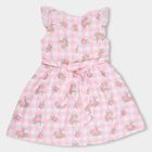 Girls' Light Pink Floral Printed Ruffled Frock, हल्का गुलाबी, small image number null