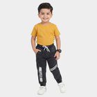 Boys' Dark Grey Charcoal Jogger Fit Printed Jeans, Dark Grey, small