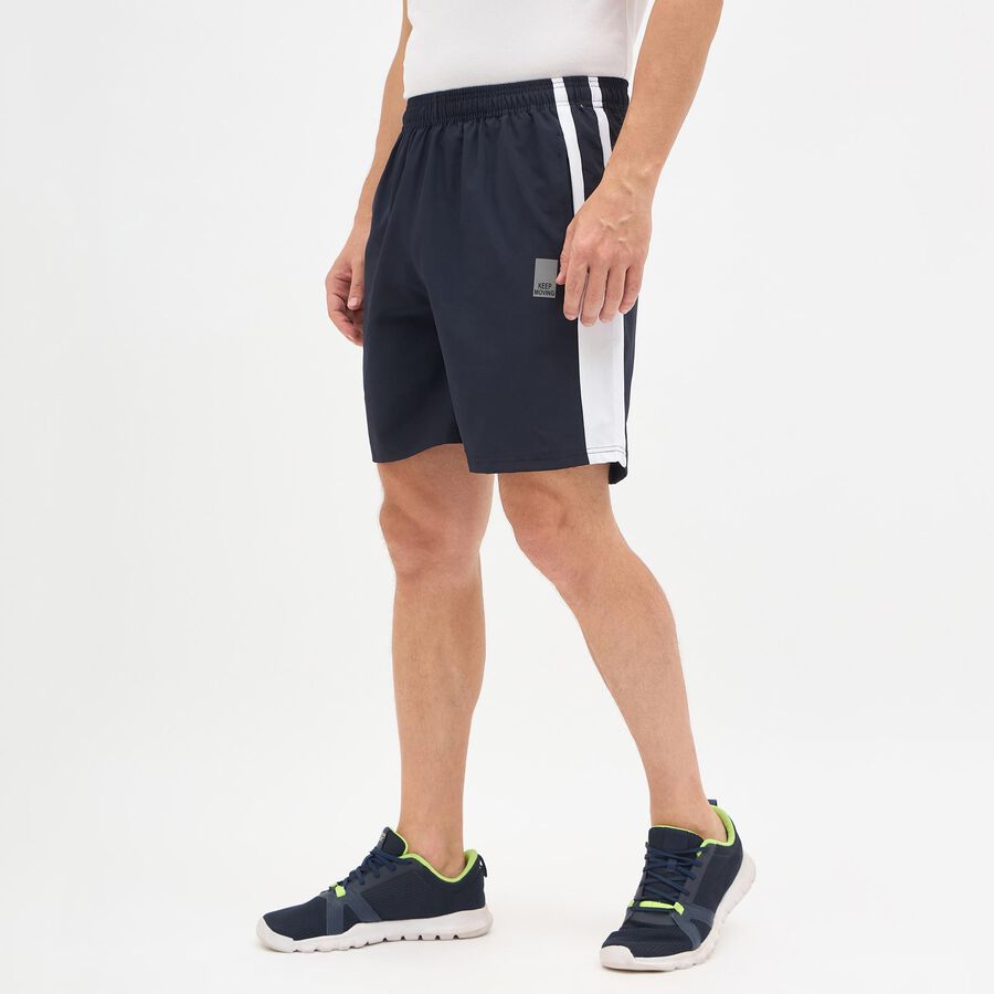 Men's Dark Navy Blue Regular Fit Active Bermuda Shorts, Navy Blue, large image number null