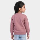 Girls Purple Crew Neck Pullover Sweatshirt, बैंगनी, small