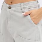 Ladies' Light Gray Regular Fit High Rise Trousers, Light Grey, small image number null