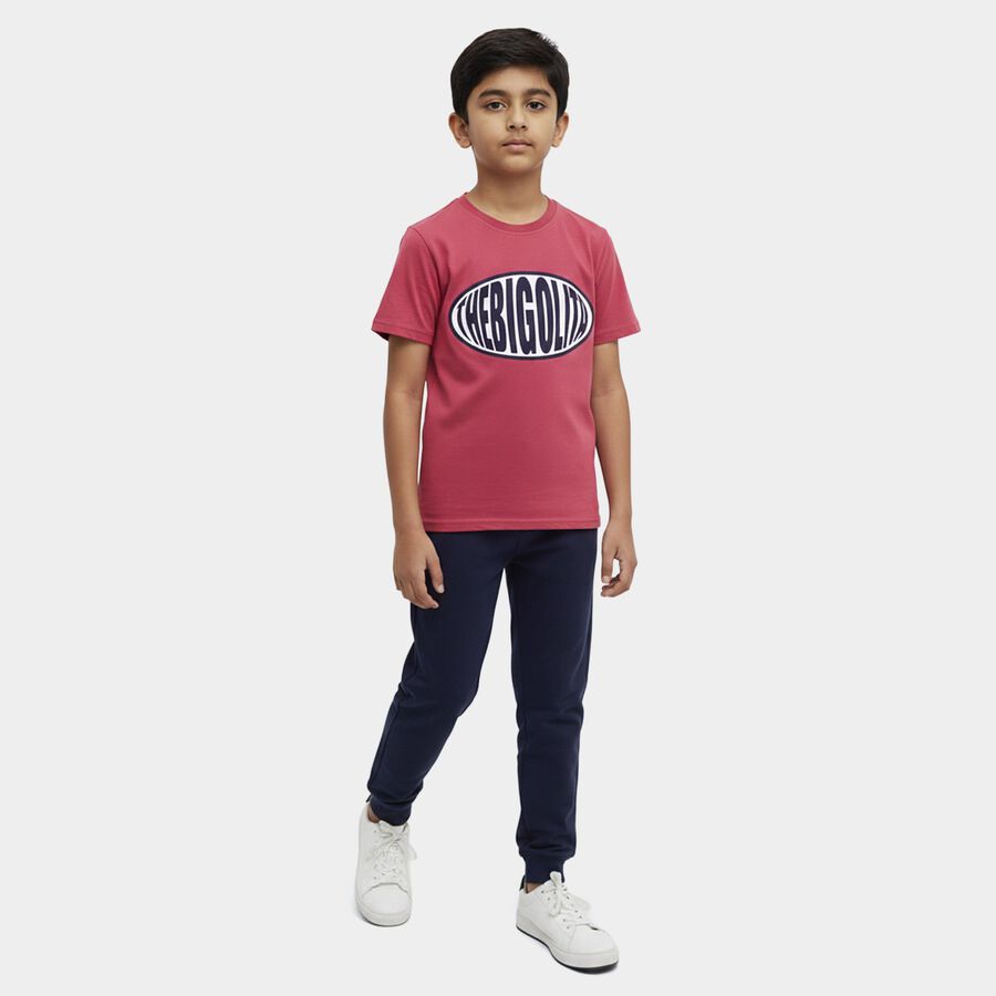 Boys' Half Sleeves T-Shirt, Pink, large