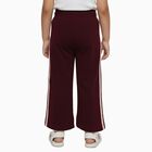 Girls' Deep Maroon Cotton Blend Bow Print Pyjama, वाइन, small image number null