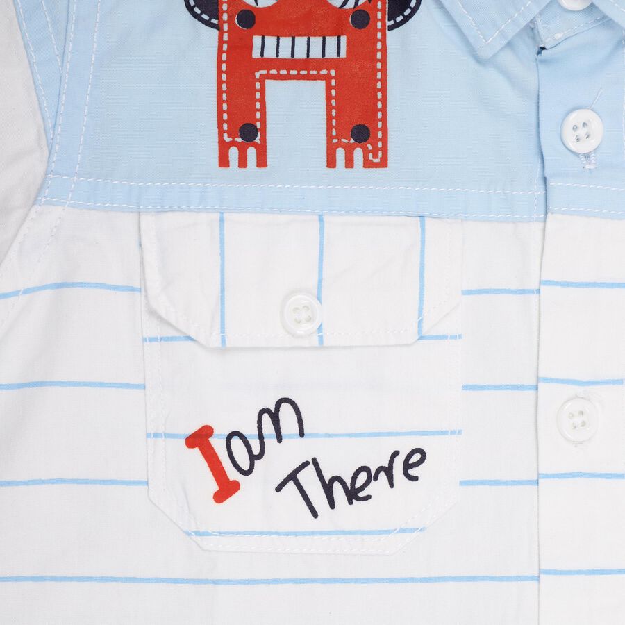 Boys' 100% Cotton Casual Shirt , सफ़ेद, large image number null