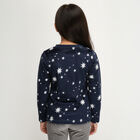 Girls' Deep Navy Blue Star Print Winter Pyjama, नेवी ब्लू, small image number null