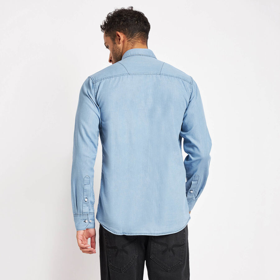 Solid Casual Shirt, Light Blue, large image number null
