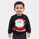Infants' Navy Blue Crew Neck Printed Pullover, Navy Blue, small
