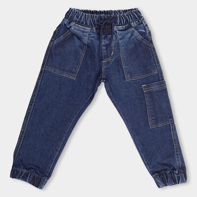 Boys' Stonewashed Blue Slim Fit Jogger Jeans