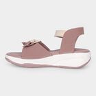 Girls' Beige Velcro Strap Strappy Sandals, गहरा पीला, small