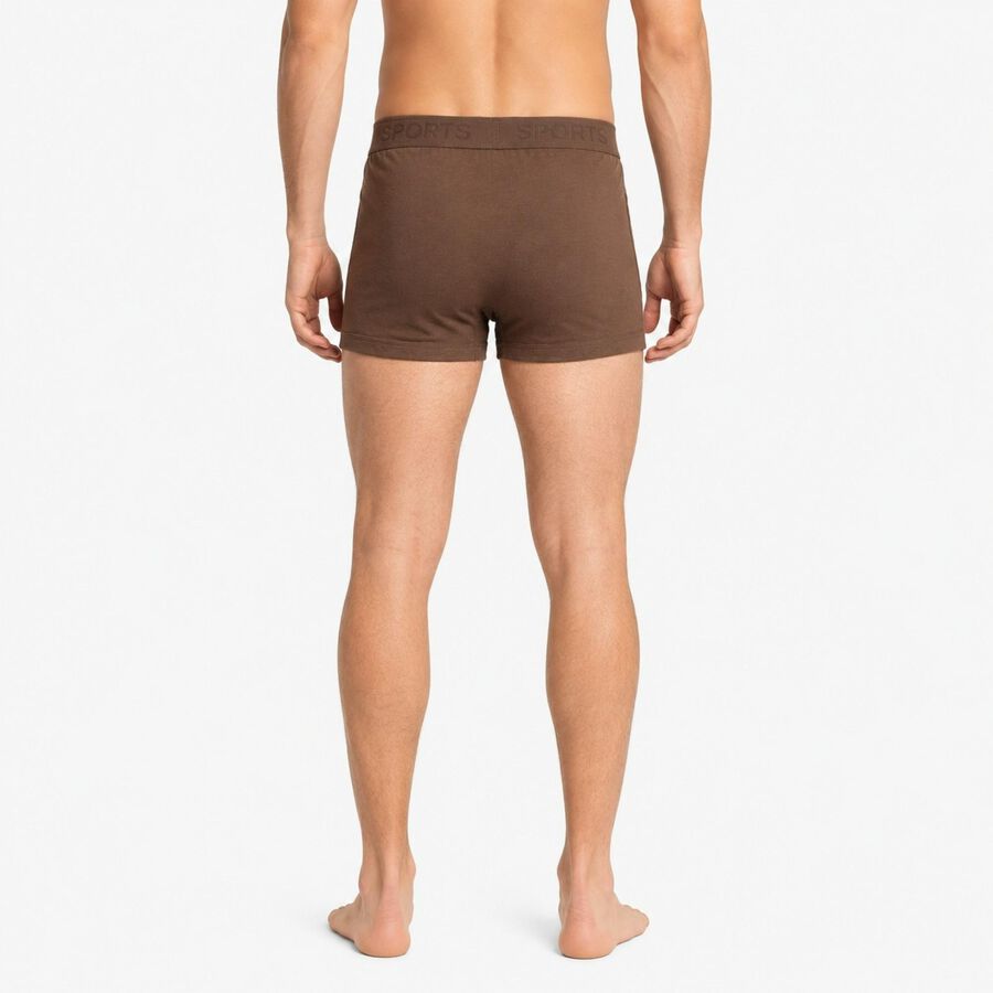 Men Brown Regular Fit Solid Trunks, Brown, large