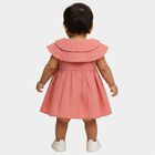 Infants' Soft Pink Cotton Peter Pan Collar Sleeveless Frock, हल्का गुलाबी, small
