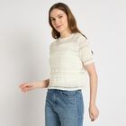 Ladies'  Crop  Top, ऑफ व्हाइट, small