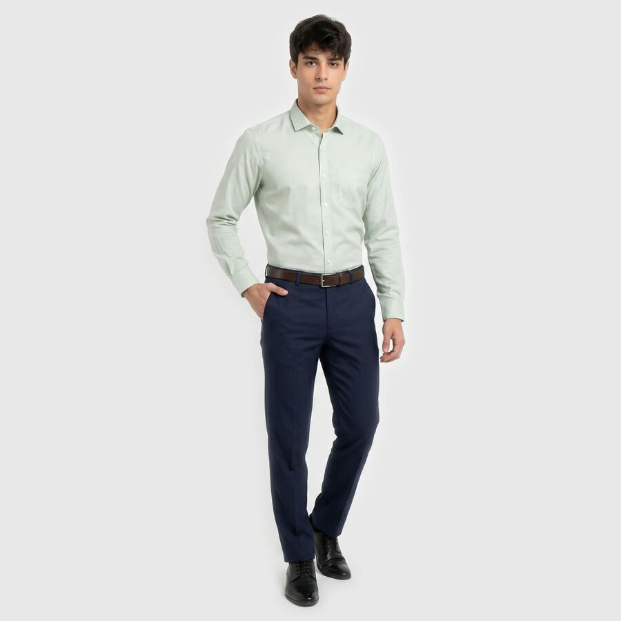 Men's Mint Green Regular Fit Formal Shirt, Light Green, large