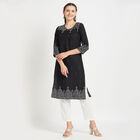 3/4Th Sleeves Straight Kurta, Black, small image number null