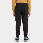 Boys' Black Jogger Graphic Printed Winter Pyjama, काला, small