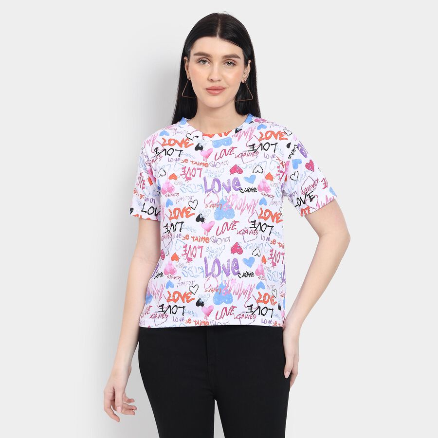 Ladies' Round Neck T-Shirt , Light Pink, large image number null