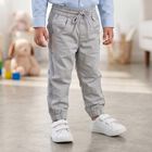 Boys' Grey Regular Fit Side Stripe Jogger Trousers, हल्का ग्रे, small